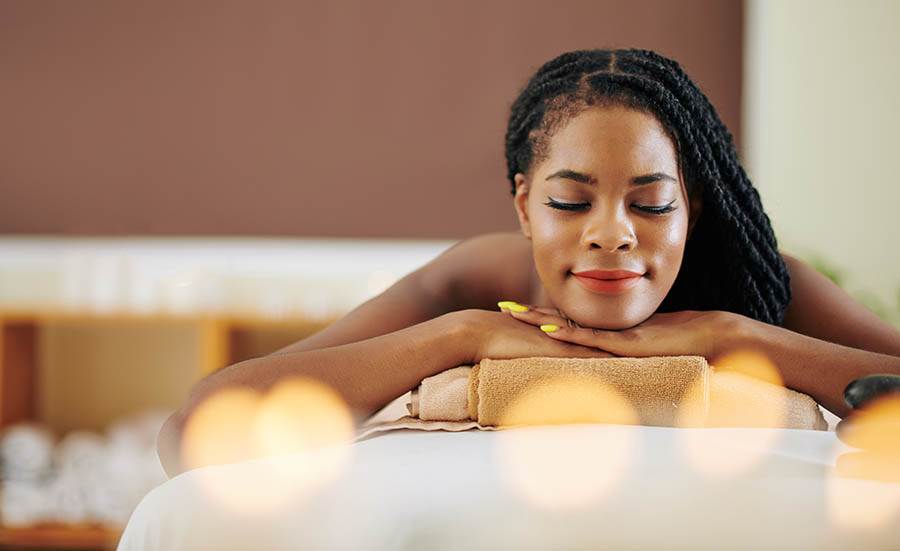 Woman enjoying a massage